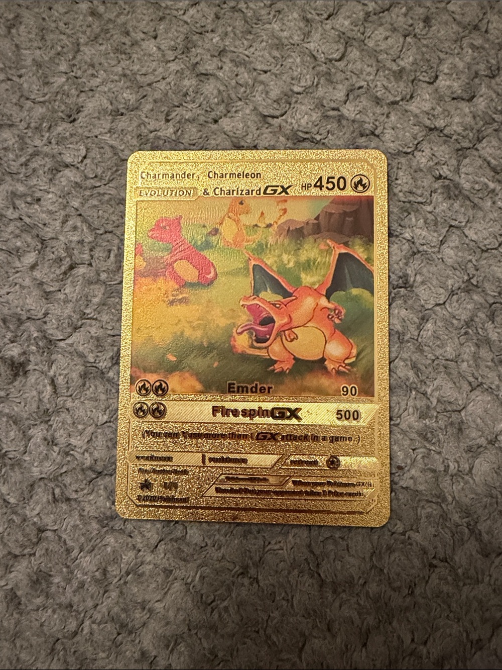 Charizard GX Gold Holo Pokémon Card